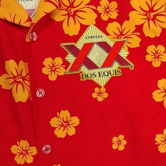 DOS Equis mens short sleeved button down shirt size large - Picture 2 of 12